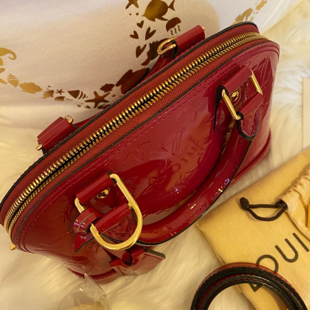 -SOMEWHAT RARE-💯% Authentic Vuitton Alma BB Rose Indien - Picture 12 of 17